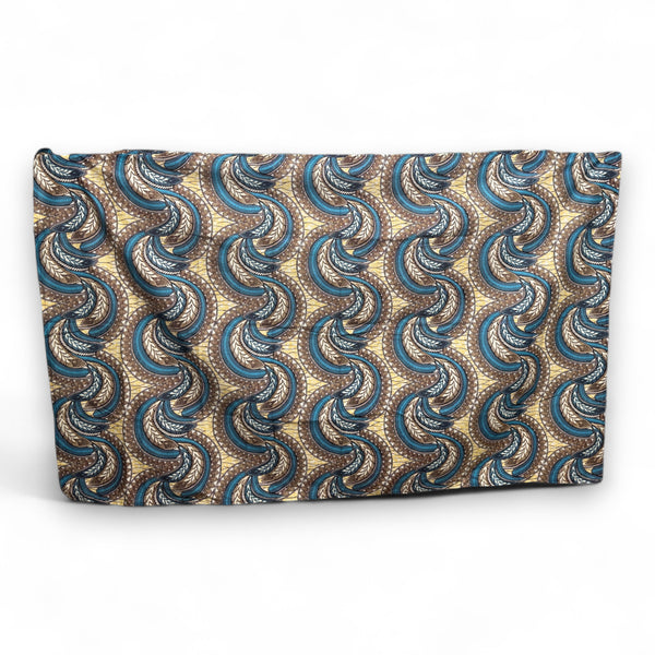 Paréo  / Sarong / Pagne - Jupe de plage en coton / écharpe de portage - Beige Bleu Feather