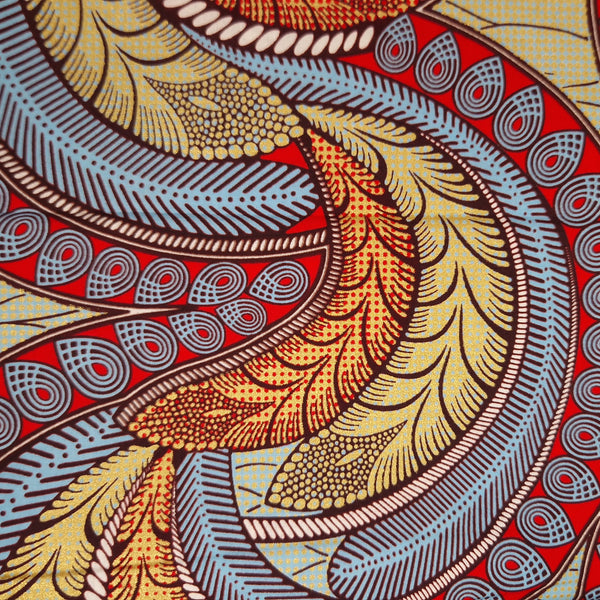Tissu africain / tissu wax - Or Feathers - Effet doré Brilliant Platinum Edition