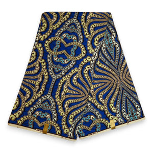 Tissu africain / tissu wax - Bleu Patterns