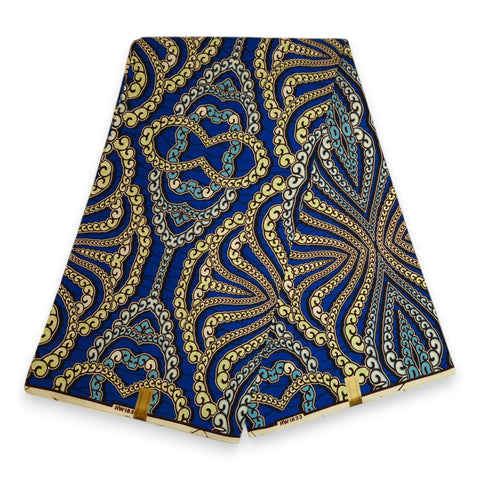 Tissu africain / tissu wax - Bleu Patterns
