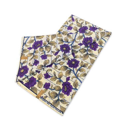 Tissu africain / tissu wax - Violet Flowers