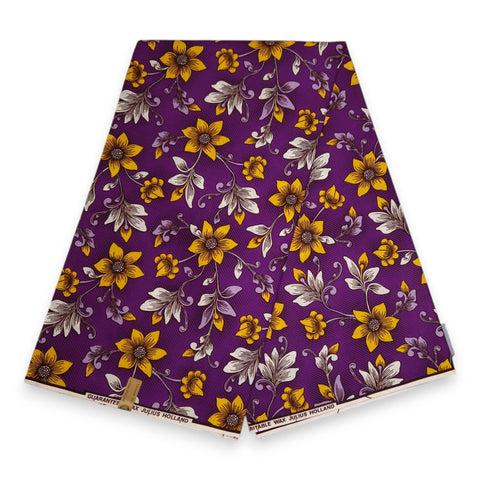 Tissu africain / tissu wax - Violet Flowers