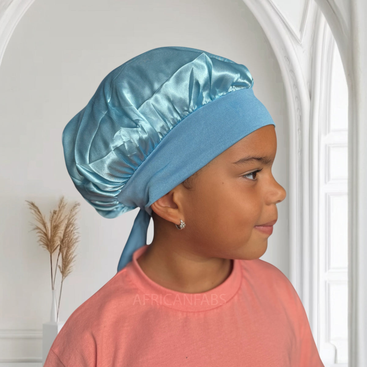 Lot De 3 Bonnets Satin Enfants – Rose, Violet, Jaune – Sommeil Anti-Frisottis Cheveux Bouclés