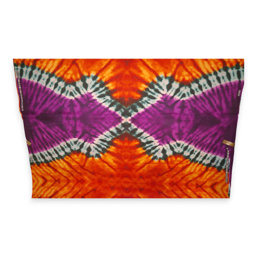 Tissu africain / tissu wax - Orange Violet Tie Dye - Polycoton