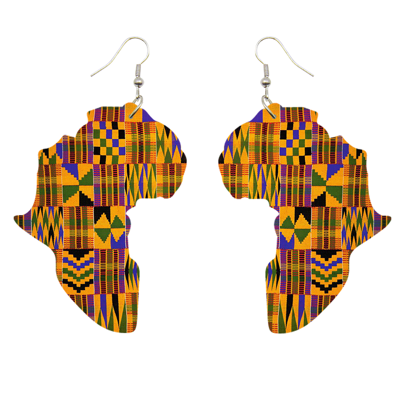 Imprimé africain Boucles d'oreilles | Kente print African Continent