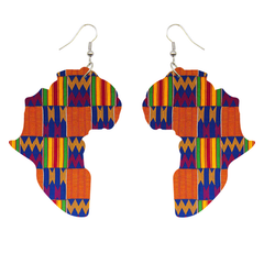 Boucles d'oreilles continent africain Kente