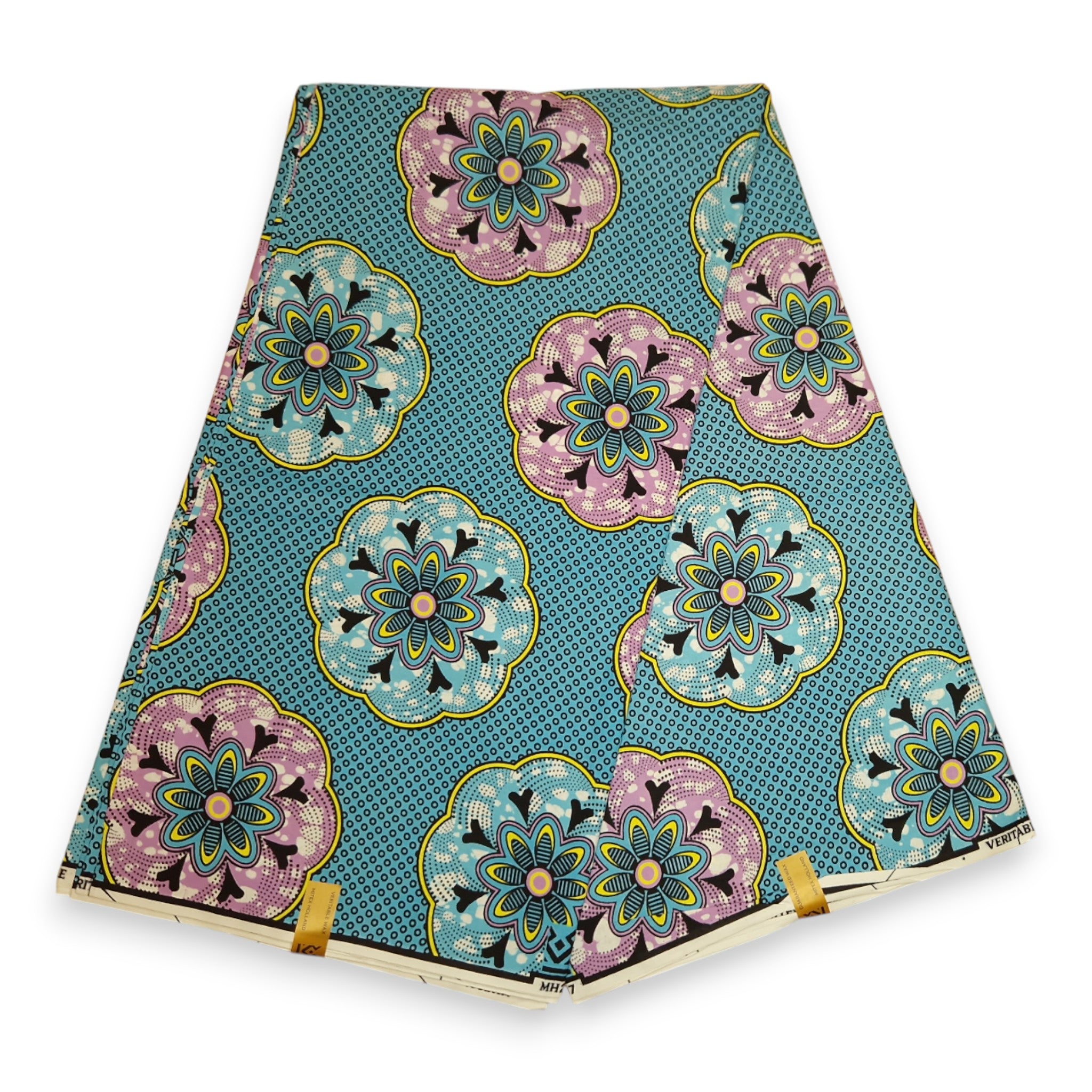 Tissu africain / tissu wax - Bleu Shapes - 100% coton