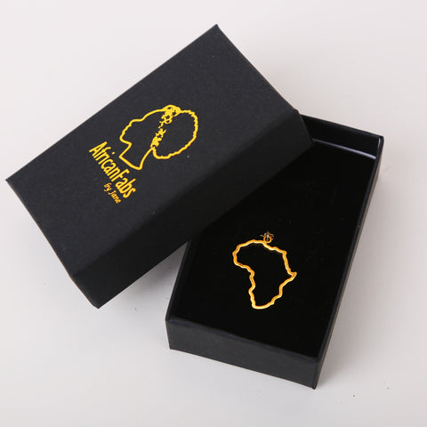 Collier / pendentif Afrique plaqué or véritable 18k - Carte de l'Afrique - Afrique en forme de continent