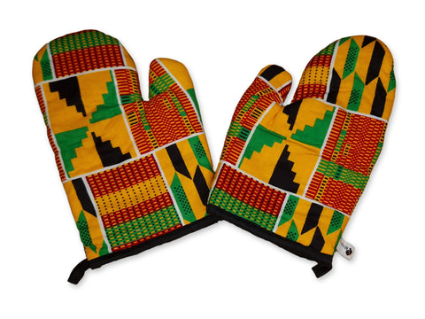 Gants de cuisine à imprimé africain - Kente
