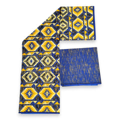 Tissu africain / tissu wax - Imprimé bicolore Polycoton - Combinaison de 6 yards (4+2 yards) PO-5032