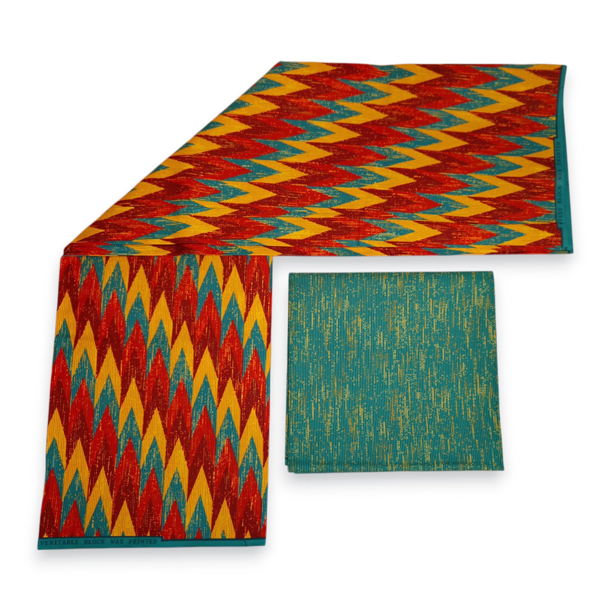 Tissu africain / tissu wax - Imprimé bicolore Polycoton - Combinaison de 6 yards (4+2 yards) PO-5041