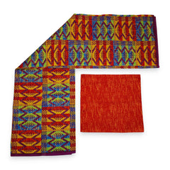 Tissu africain / tissu wax - Imprimé bicolore Polycoton - Combinaison de 6 yards (4+2 yards) PO-5048