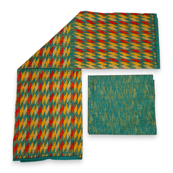 Tissu africain / tissu wax - Imprimé bicolore Polycoton - Combinaison de 6 yards (4+2 yards) PO-5049