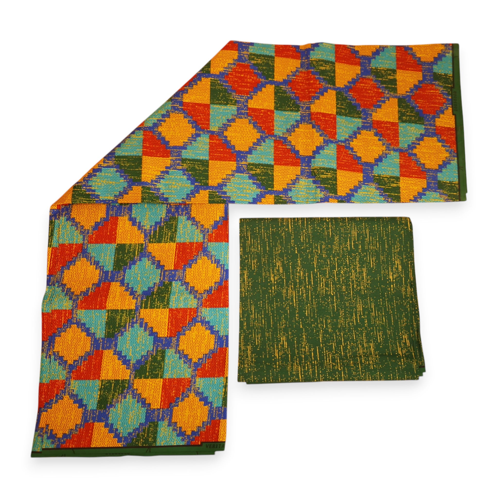 Tissu africain / tissu wax - Imprimé bicolore Polycoton - Combinaison de 6 yards (4+2 yards) PO-5052