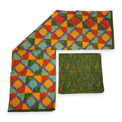 Tissu africain / tissu wax - Imprimé bicolore Polycoton - Combinaison de 6 yards (4+2 yards) PO-5052