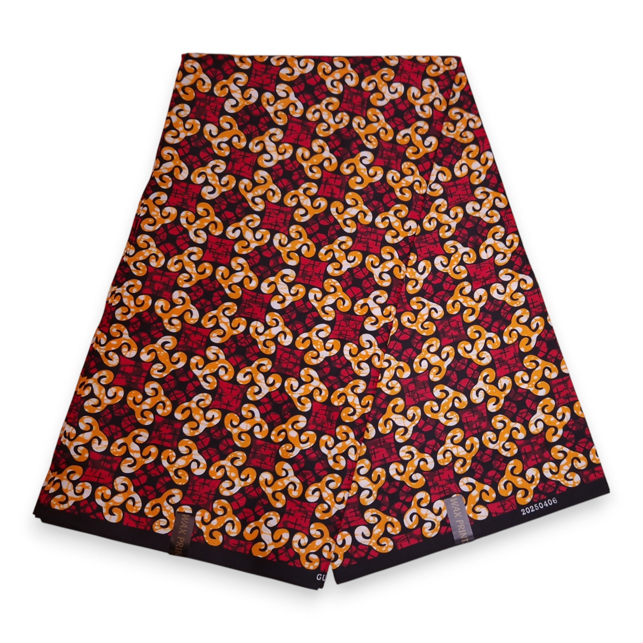 Tissu africain / tissu wax - Rouge PO-5062 - Polycoton