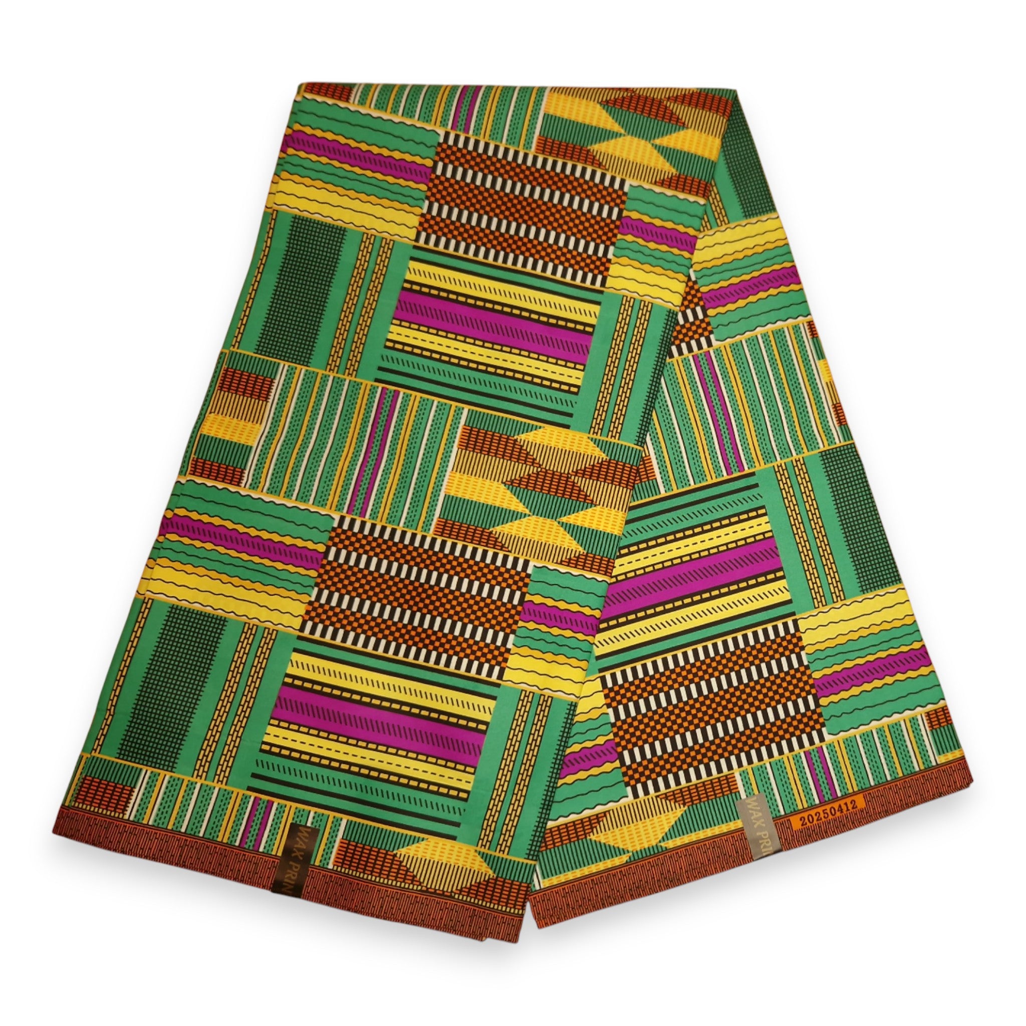 Tissu africain / tissu wax - Vert Kente PO-5066 - Polycoton