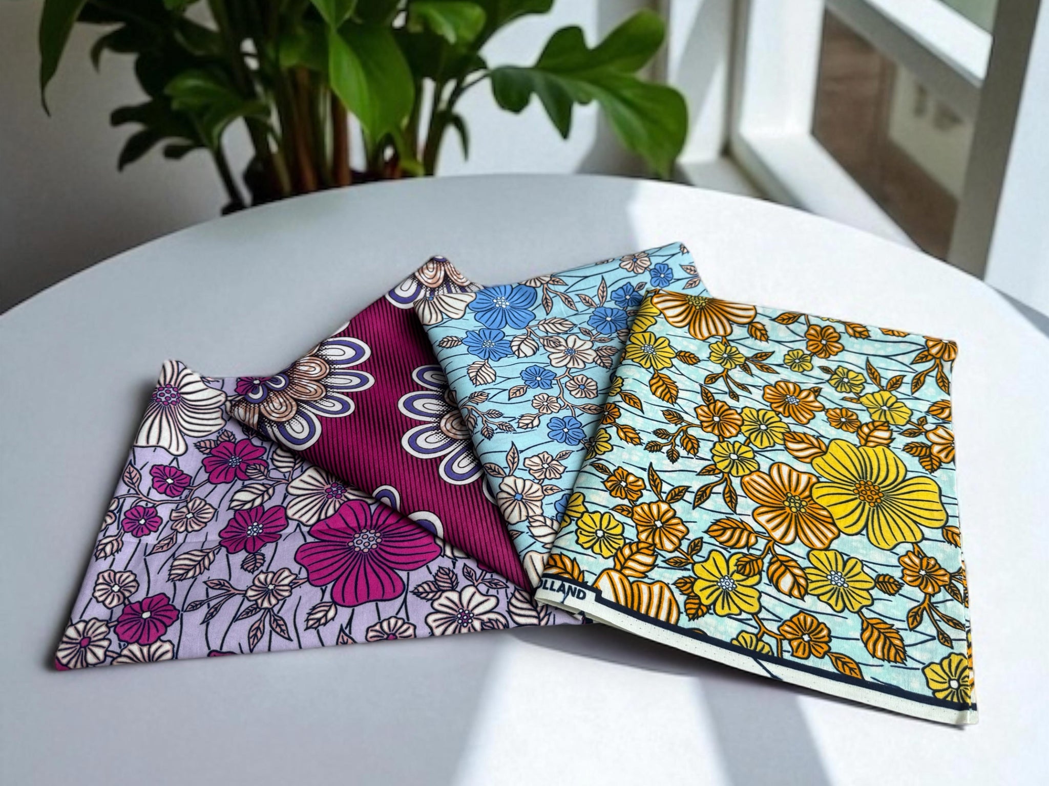 4 Fat quarters - Floral mix Tissus Patchwork - Coupons Tissus imprimé africain