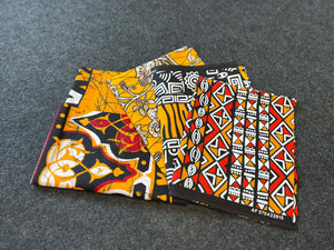 4 Fat quarters - Orange Mix Tissus Patchwork - Coupons Tissus imprimé africain