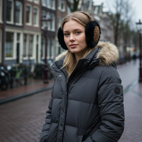 Cache-oreilles à Motifs Africains - Protège-oreilles d’Hiver Pliables - Leopard
