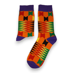 Chaussettes africaines / chaussettes afro / chaussettes kente - Orange