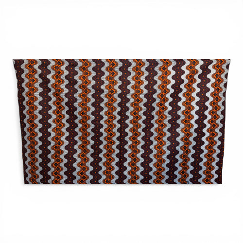 Paréo  / Sarong / Pagne - Jupe de plage en coton / écharpe de portage - Rayures ondulées orange et rouge bordeaux avec fleur