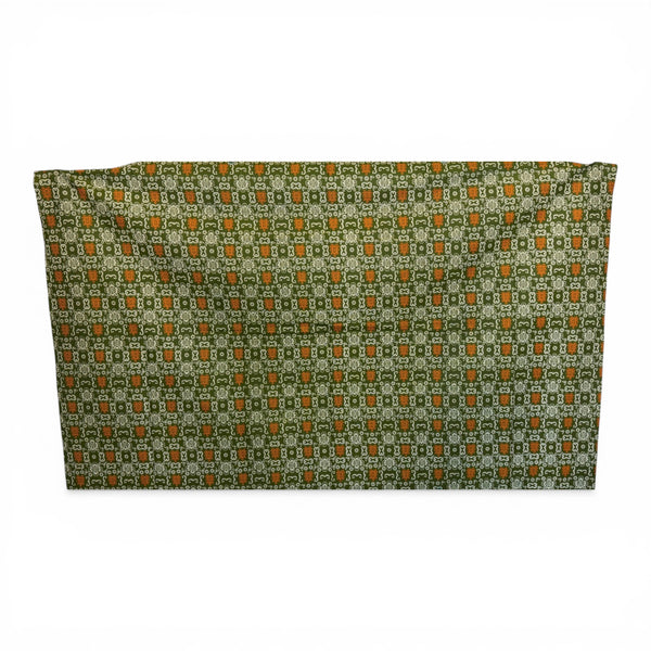 Paréo  / Sarong / Pagne - Jupe de plage en coton / écharpe de portage - Icônes Bogolan vert olive et orange