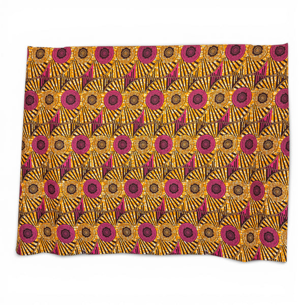 Paréo  / Sarong / Pagne - Jupe de plage en coton / écharpe de portage - Marron Jaune Circle Rays