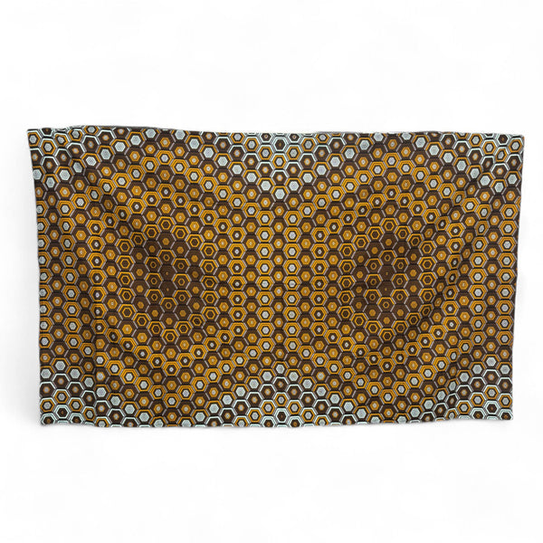 Paréo  / Sarong / Pagne - Jupe de plage en coton / écharpe de portage - Brun Hexagon