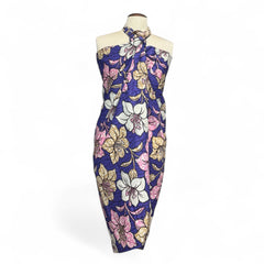 Paréo  / Sarong / Pagne - Jupe de plage en coton / écharpe de portage - Violet Flowers