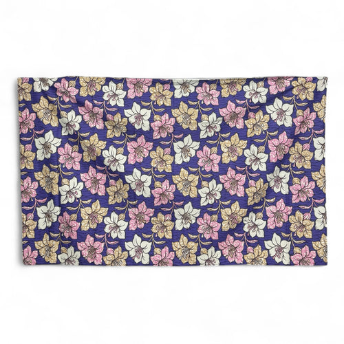 Paréo  / Sarong / Pagne - Jupe de plage en coton / écharpe de portage - Violet Flowers