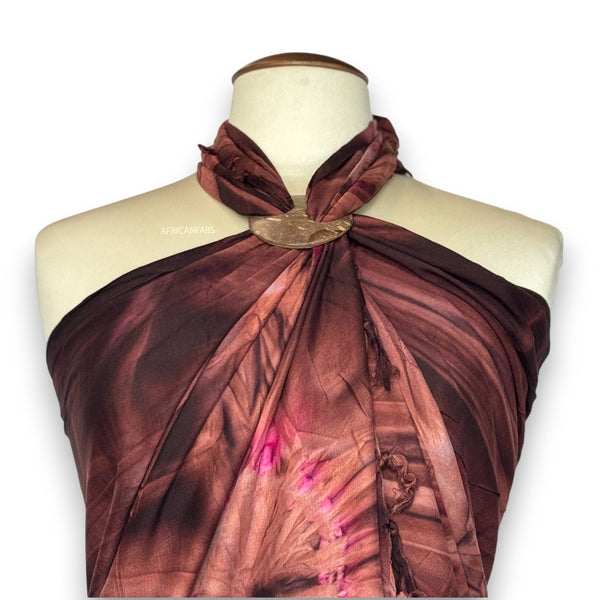 Paréo  / Sarong - Jupe enveloppante / tenue de plage - Marron tie dye