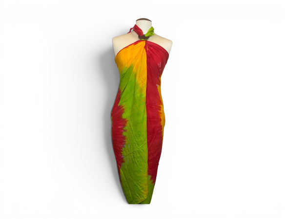 Paréo  / Sarong - Jupe enveloppante / tenue de plage -  Tie dye Multicolore