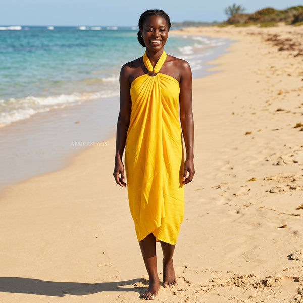 Paréo  / Sarong - Jupe enveloppante / tenue de plage - Jaune