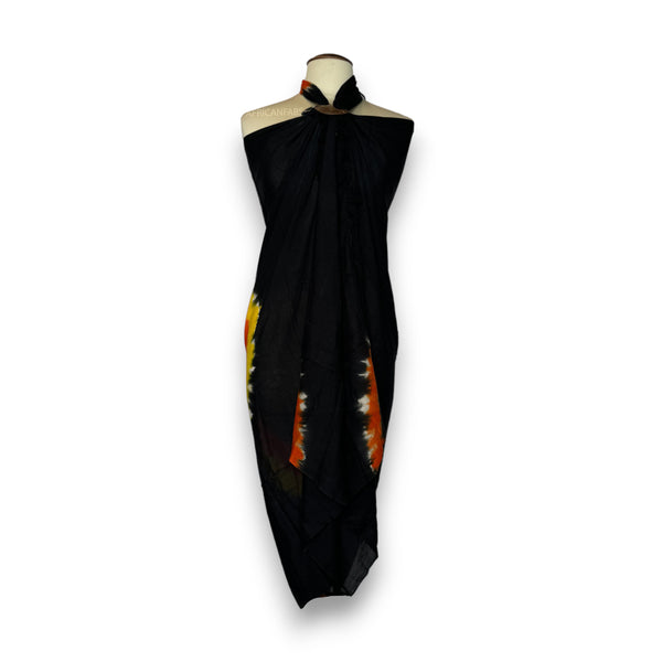 Paréo  / Sarong - Jupe enveloppante / tenue de plage -  Tie dye Noir