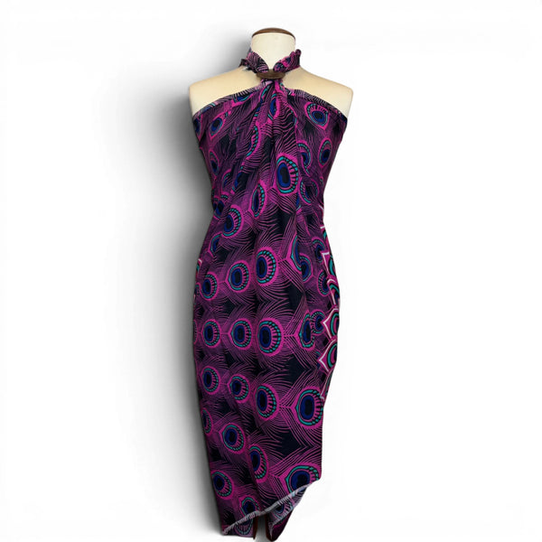 Paréo  / Sarong - Jupe enveloppante / tenue de plage - Rose paon