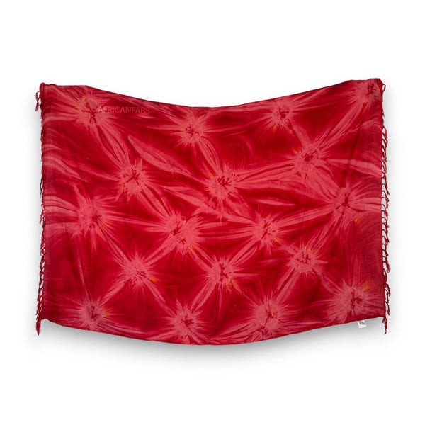 Paréo  / Sarong - Jupe enveloppante / tenue de plage -  Tie dye rouge