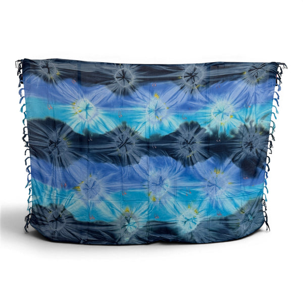 Paréo  / Sarong - Jupe enveloppante / tenue de plage - Bleu Navy Tie Dye Ocean