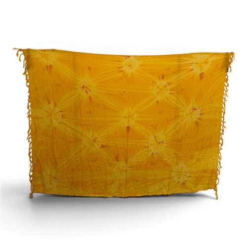Paréo  / Sarong - Jupe enveloppante / tenue de plage - Jaune Orange Sunset Tie Dye