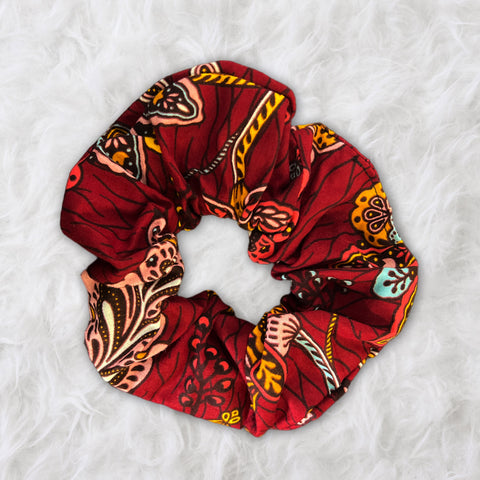 Chouchou / scrunchie imprimés africains - XL Accessoires cheveux - Rouge