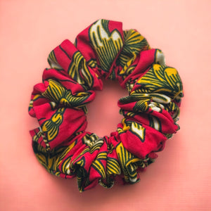 Chouchou / scrunchie imprimés africains - Accessoires  - Rouge