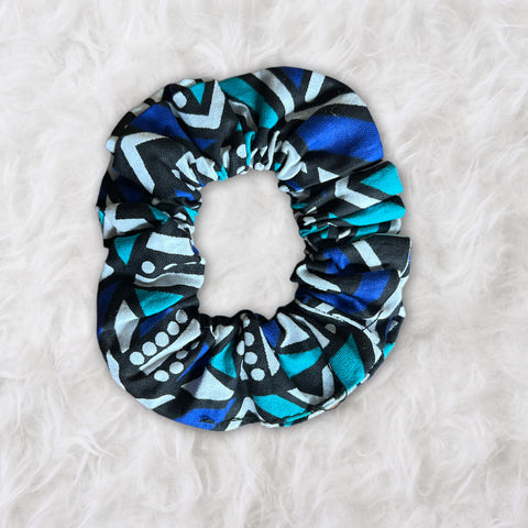 Chouchou / scrunchie imprimés africains - Accessoires cheveux - Bleu