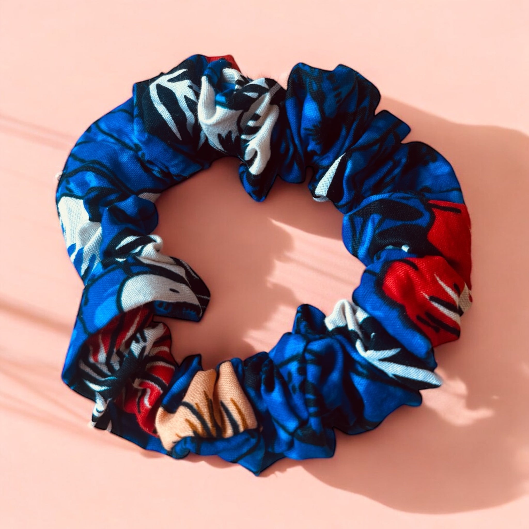 Chouchou / scrunchie imprimés africains - Accessoires  - Bleu mix