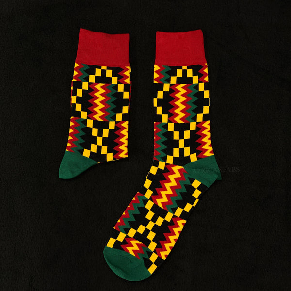 Chaussettes africaines / Ensemble de chaussettes afro OWURA en pochette - Lot de 4 paires