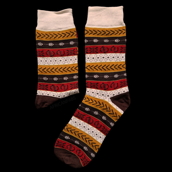 Chaussettes africaines / Ensemble de chaussettes afro BAMABARA en pochette - Lot de 4 paires