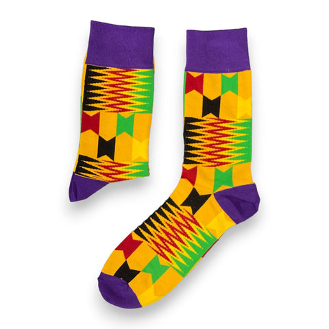 Chaussettes africaines / chaussettes afro / chaussettes kente - Violet