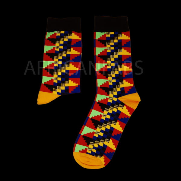 Chaussettes africaines / Ensemble de chaussettes afro AKWAABA en pochette - Lot de 5 paires