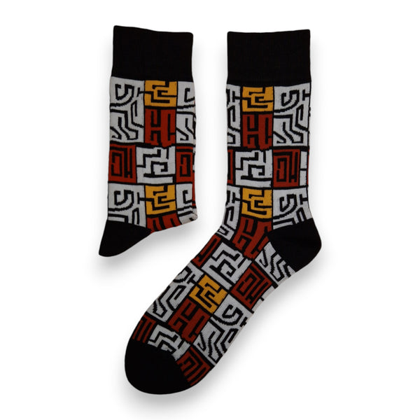 Chaussettes africaines / Ensemble de chaussettes afro NKEM en pochette - Lot de 5 paires