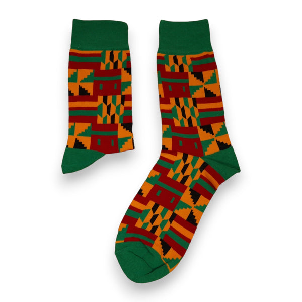 Chaussettes africaines / chaussettes afro / chaussettes Kente - Vert