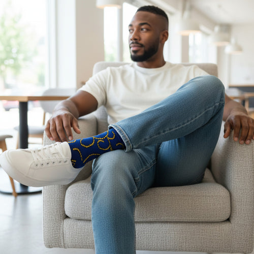 Chaussettes africaines / chaussettes afro - Bleu